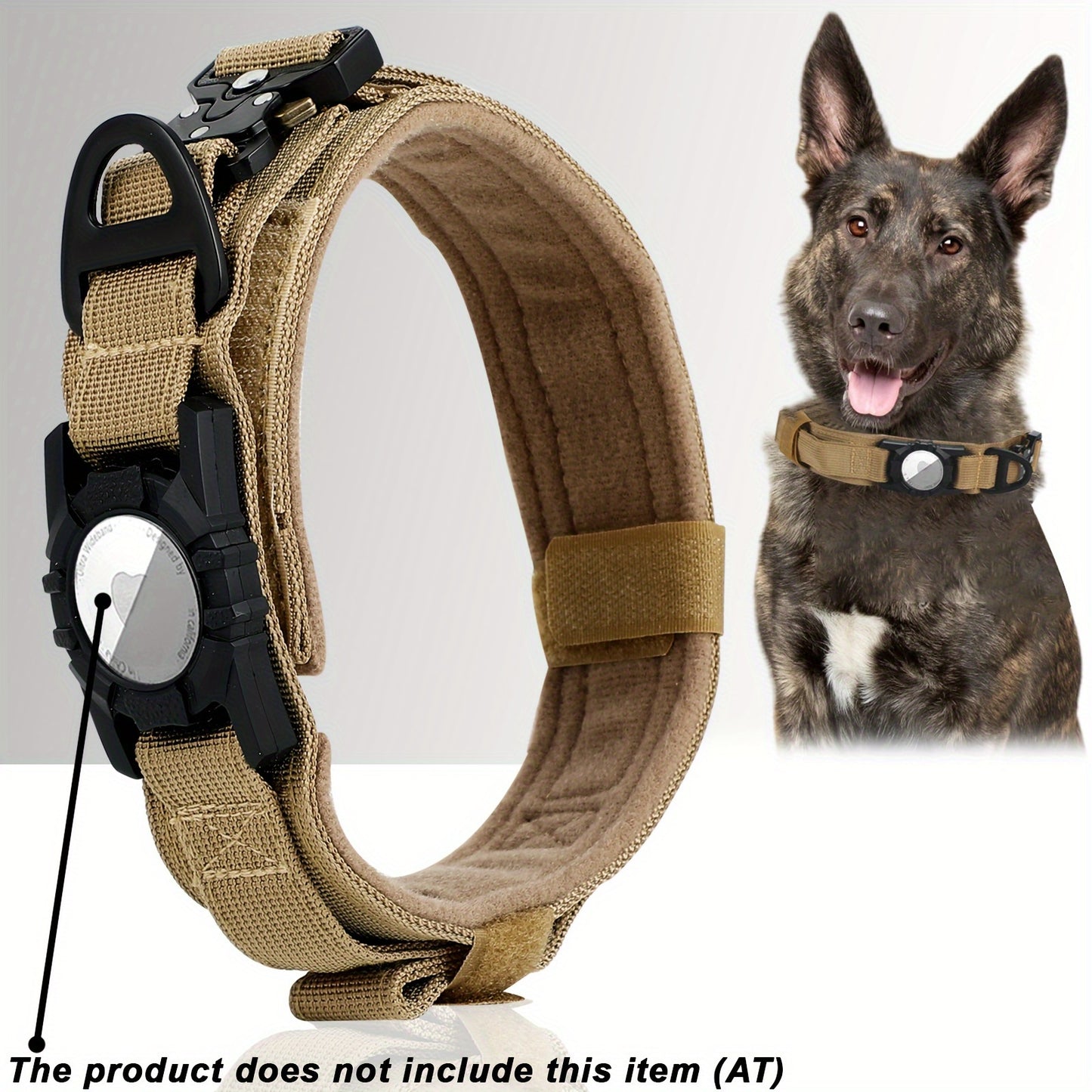 Tactical Nylon Dog Collar with GPS Holder, Adjustable Military-Style Collar for Dogs, Heavy-Duty Training Collar for All Breeds, Heavy Duty Collar | Secure Fit Collar | Adjustable Colla