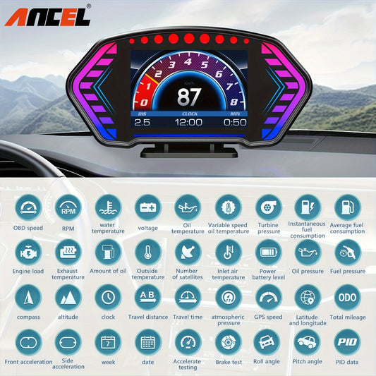 ANCEL P3 OBD2+GPS Universal Head-Up Display HUD OBD Meter Digital Projector