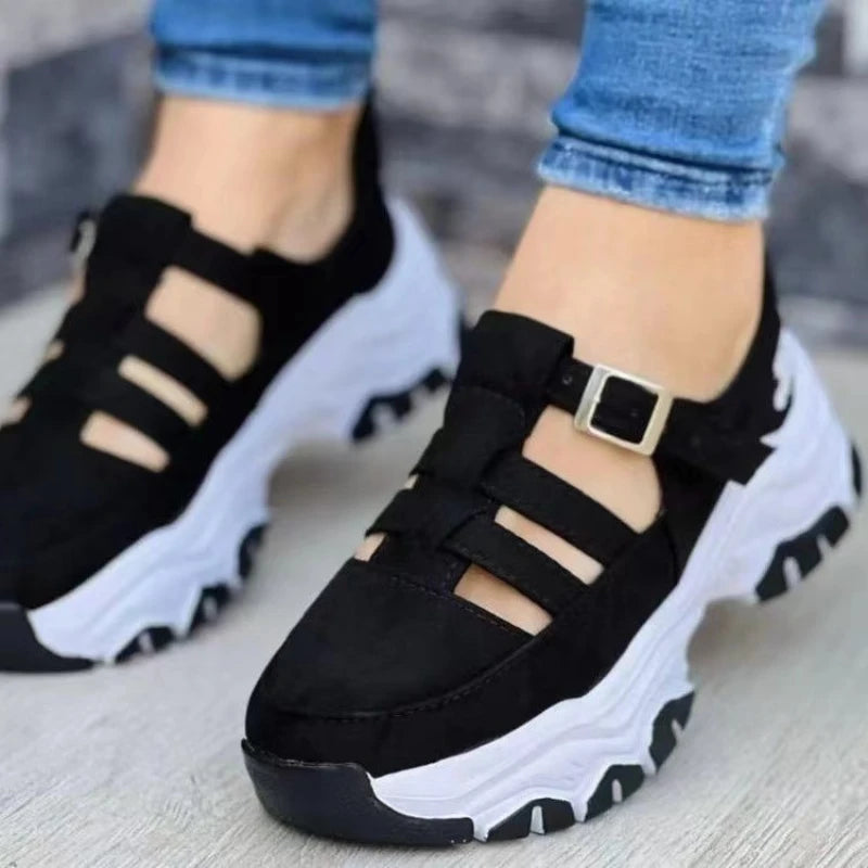 New Thick-soled Shoes Comfortable Women Sandals Fashion Womens Shoes Versatile Hollow Casual Sandals Summer Zapatos Para Mujeres image