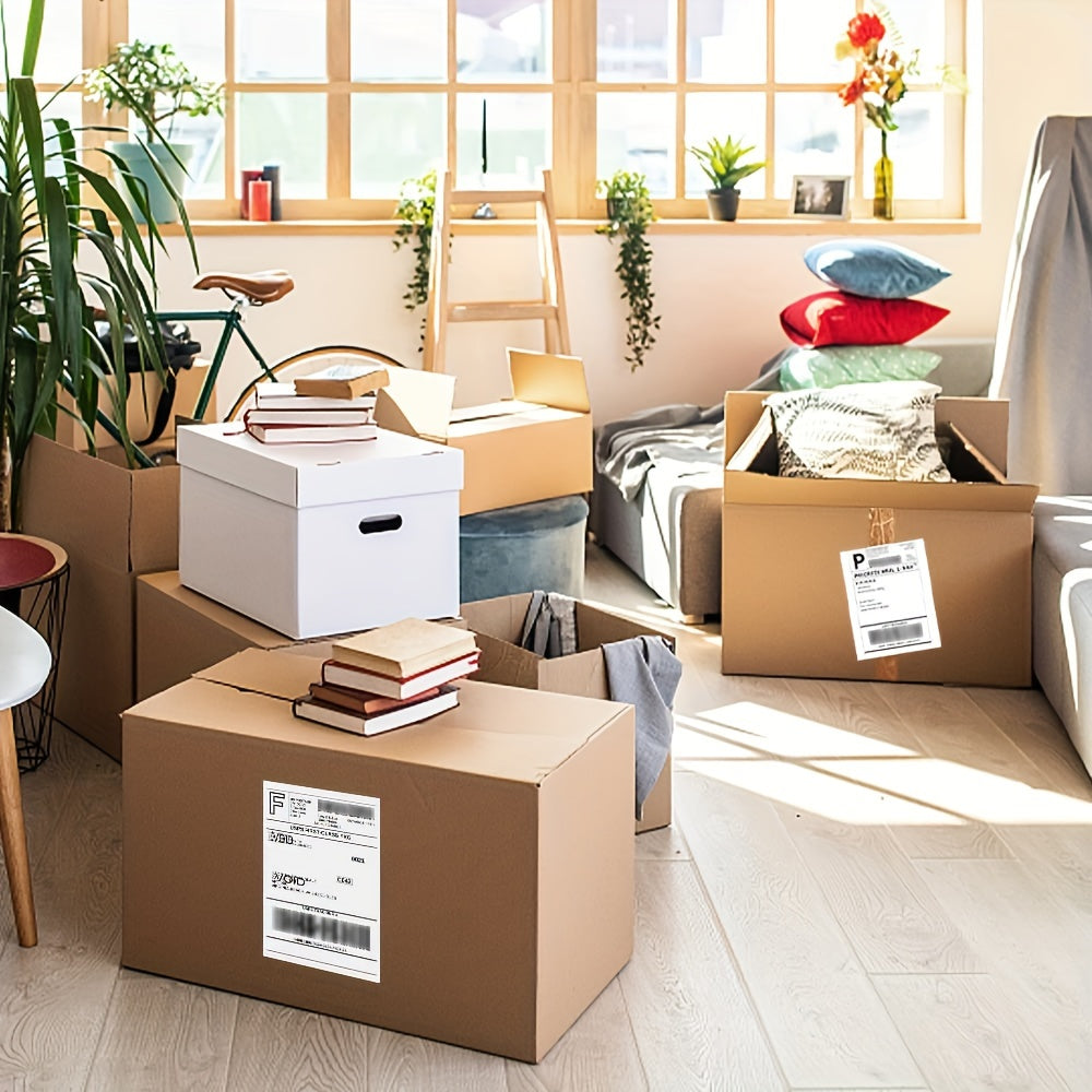 Thermal Labels 4x6, MakerKing Direct Thermal Printer Shipping Label (100 4x6 Fan-Fold Labels), White Mailing Fanfold Postage Labels Compatible With Rollo, MUNBYN, IDPRT, Zebra Thermal Label Printer