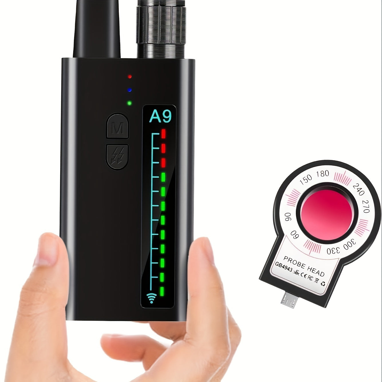 1pc Thanksgiving Day Gift Hidden Camera Detector, Portable A9 Device GPS Tracker Detector Privacy Protector RF Signal Detector Wireless Hidden Device Bedroom Hotel Office Detector Only Infrared Sensing Function, No Wireless S