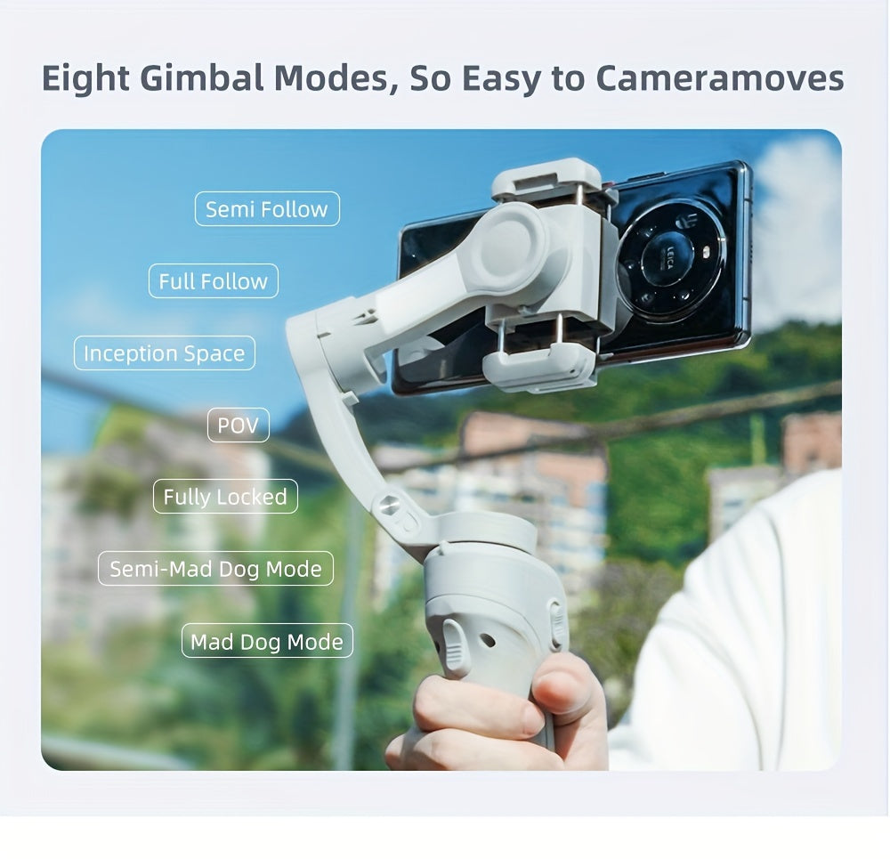 3-Axis Smartphone Gimbal with ActiveTrack, Auto Tracking, Portable & Foldable for Video Recording and Vlogging