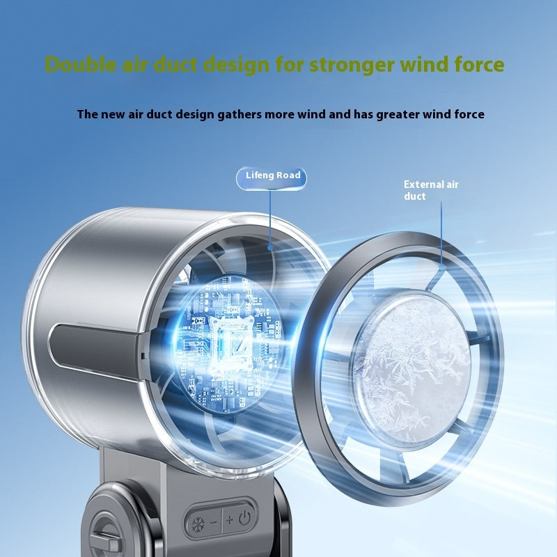 Foldable Cooling Ice Compress High-speed Handheld Fan