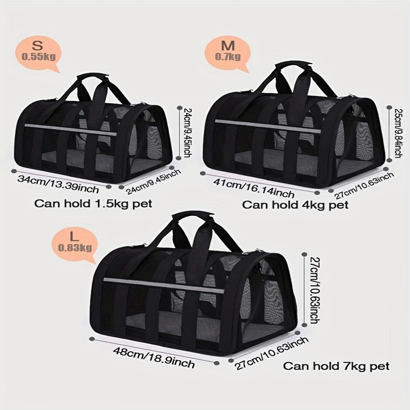 Dog Carrier, Cat Carriers, Airline Approved Pet Carrier, For Small Medium Dogs Cats Puppies, Collapsible Soft Sided Travel Puppy Carrier Bag