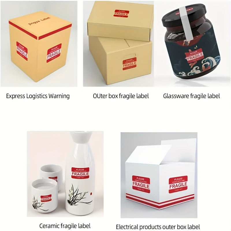 Two Packs Of 500 Sticker Rolls Per Roll - Handle With Care, Thank You For Your Packaging - Strong Adhesive Red Warning Labels Ensure Safe Transport And Movement Of Fragile Stickers For Transport