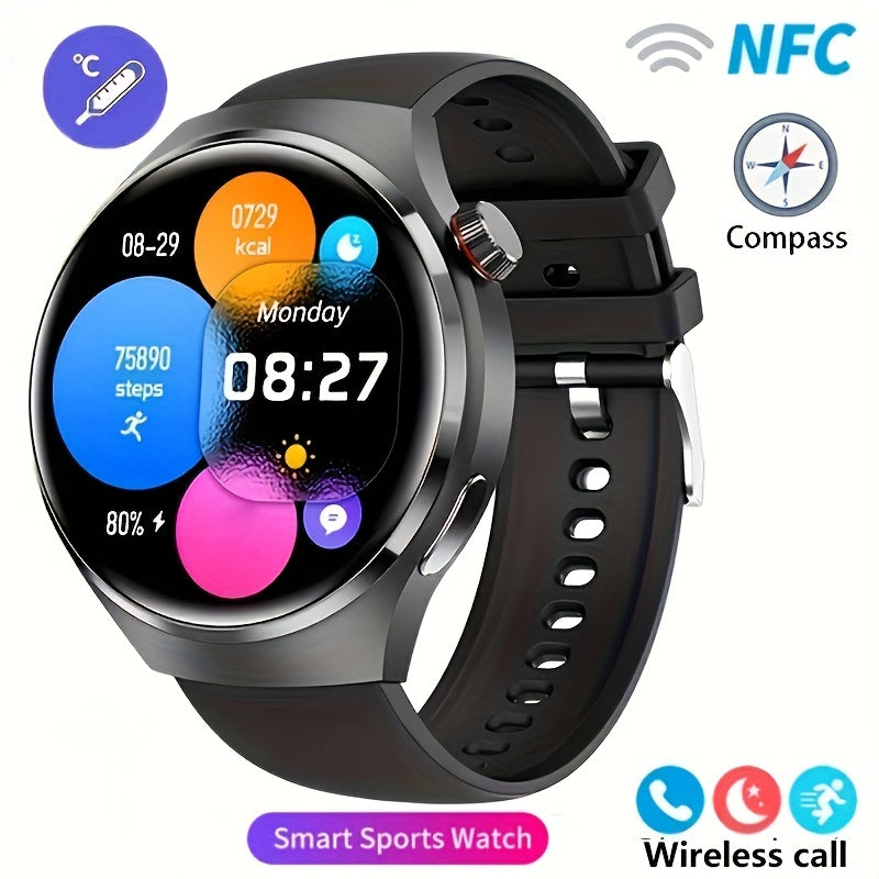2024 New GPS Motion Trajectory Smart Watch Men NFC Wireless Call Men Watch 360*360 HD Screen Smartwatch Sports Fitness Tracker Outdoors Smart Watch For Men