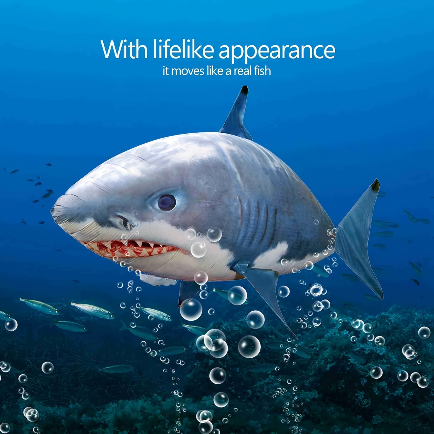 Remote Control Gliding Shark Inflatable, Realistic RC Flying Fish Balloon Toy For Kids & Teens, Hovers And Floats In Mid-Air, Amazing Black Friday Deals, Best Birthday, Christmas, Halloween Gift Idea, Soaring Adventure Indoor