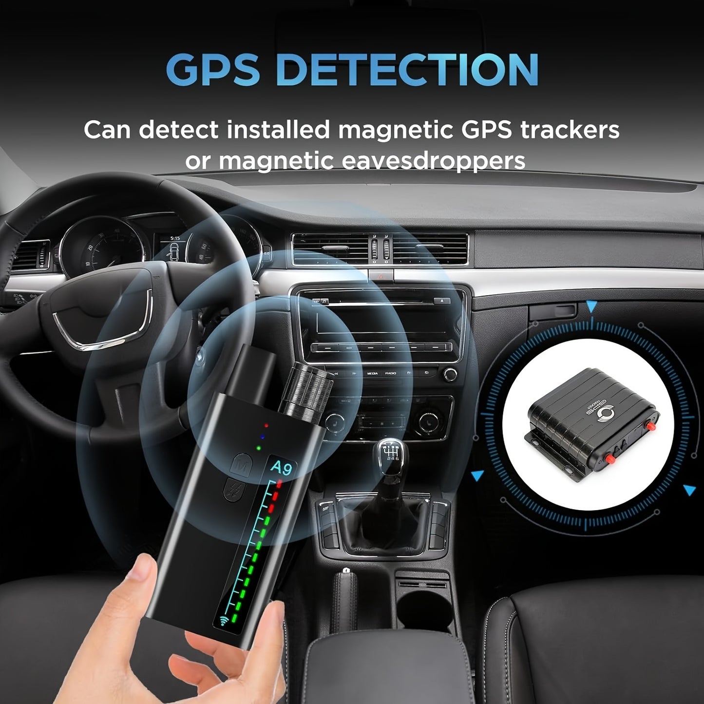 1pc Thanksgiving Day Gift Hidden Camera Detector, Portable A9 Device GPS Tracker Detector Privacy Protector RF Signal Detector Wireless Hidden Device Bedroom Hotel Office Detector Only Infrared Sensing Function, No Wireless S