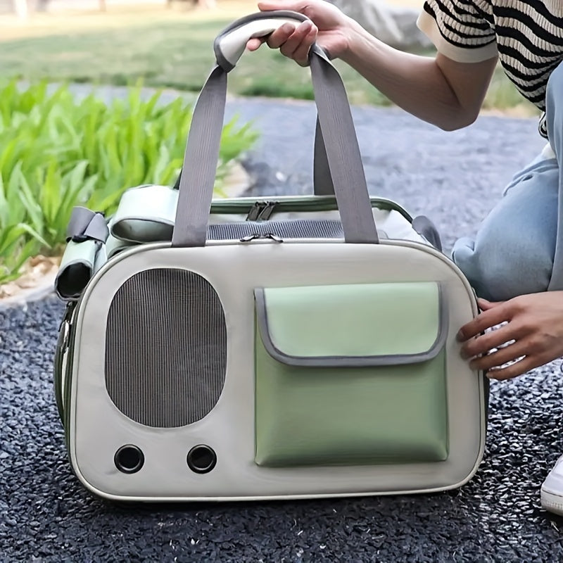1pc Portable Pet Carrier Bag, Fashionable & Ventilated, Foldable Single Shoulder Space Capsule For Cats & Small Dogs, Easy Travel