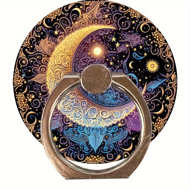 1pc Star and Moon Cell Phone Ring Holder Stand, cool Design Lightweight And Convenient 360-Degree Rotation Universal Smartphone Round Ring Holder, Compatible With Smartphones And Tablets