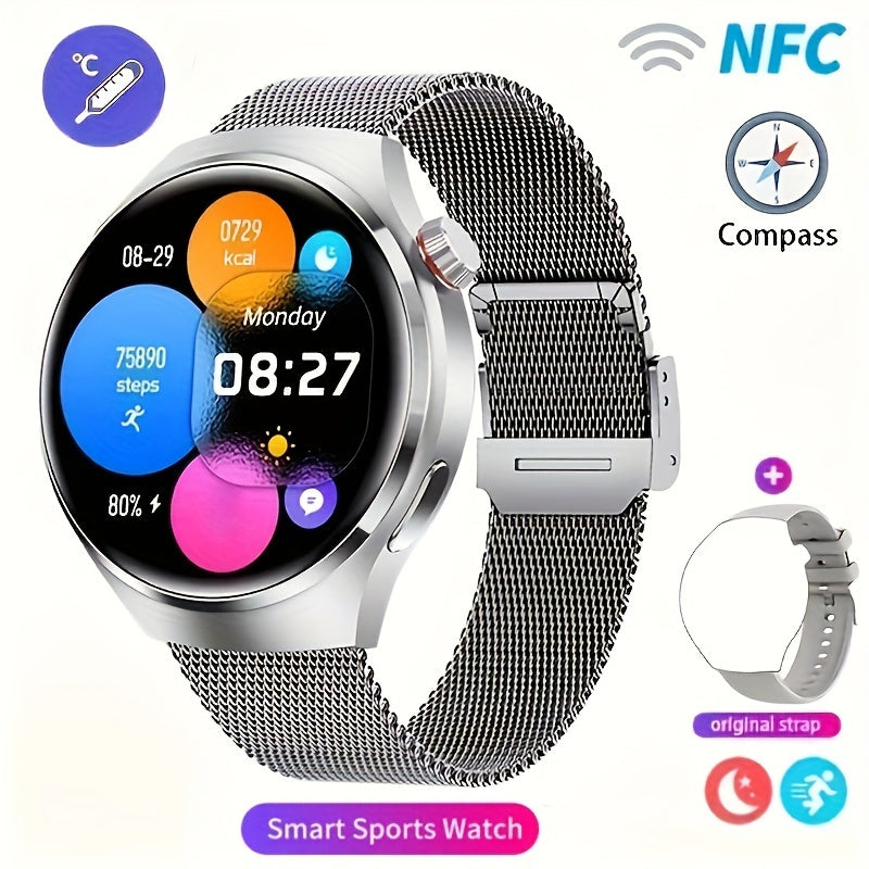2024 New GPS Motion Trajectory Smart Watch Men NFC Wireless Call Men Watch 360*360 HD Screen Smartwatch Sports Fitness Tracker Outdoors Smart Watch For Men