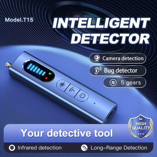 T15 Camera Detector Portable Privacy Protection Device With Vibration Alarm Infrared Scan Signal Detection Detection Gps Tracker Wifi Camera Bug Only Infrared Sensing Function, No Wireless Signal Transmission Function