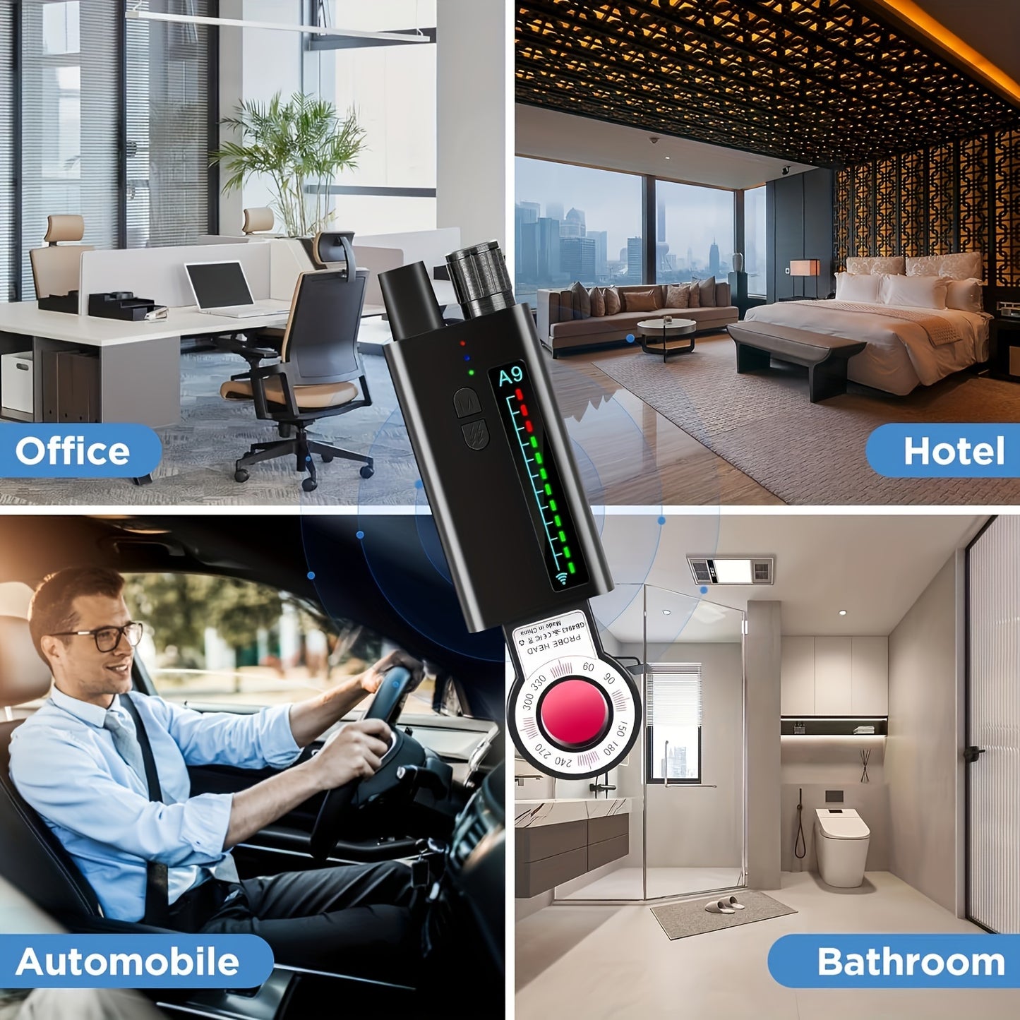 1pc Thanksgiving Day Gift Hidden Camera Detector, Portable A9 Device GPS Tracker Detector Privacy Protector RF Signal Detector Wireless Hidden Device Bedroom Hotel Office Detector Only Infrared Sensing Function, No Wireless S