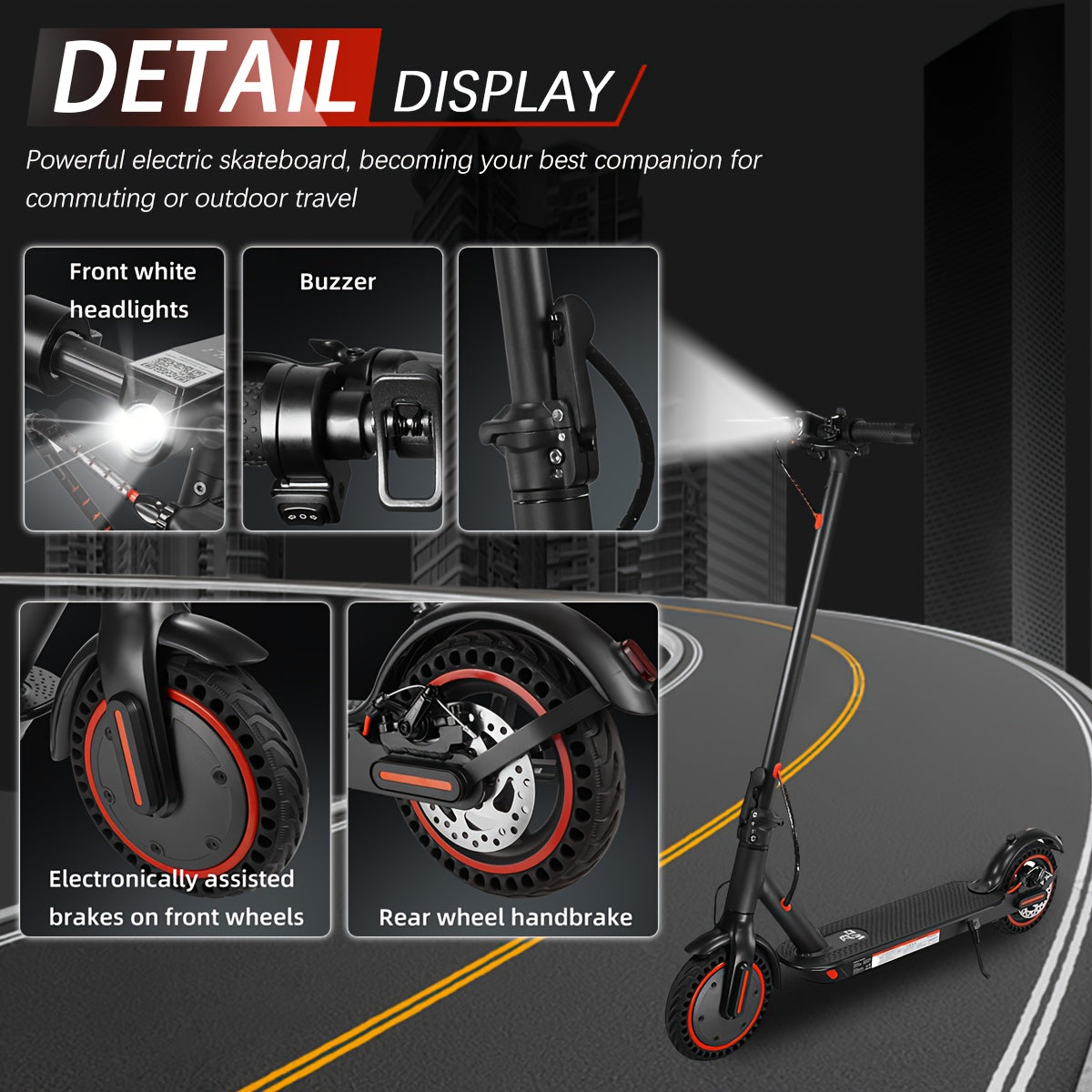 Foldable Electric Scooter for Adults, 8.5 Inch with LED Display, 350W Motor Power, Class A 7.8/10.4Ah Lithium Battery, 3 Speed Modes, 15 - 30 Mile Range, Maximum Load Capacity of 100 Kilograms