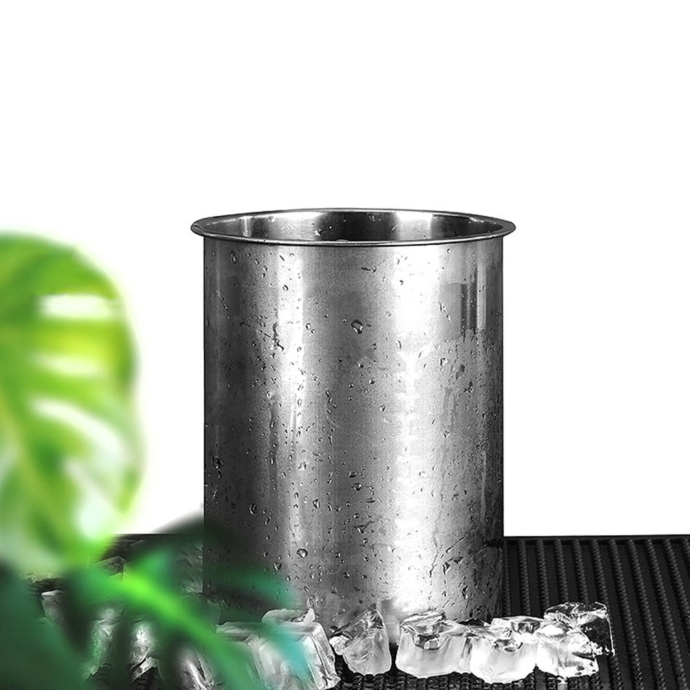 Portable Stainless Steel Ice Cube Bucket Durable Metal Cooler for Parties and Picnics Small Flower Water Holder