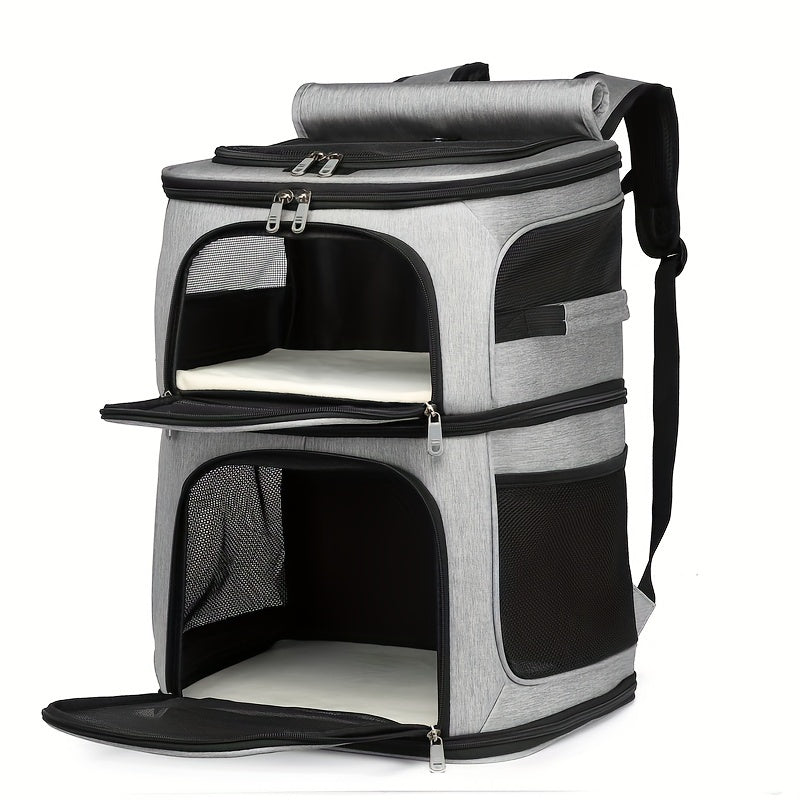 Soft sided cat carrier large fits large to medium sized cats and small dogs, with secure zipper, airline approved large cat carrier