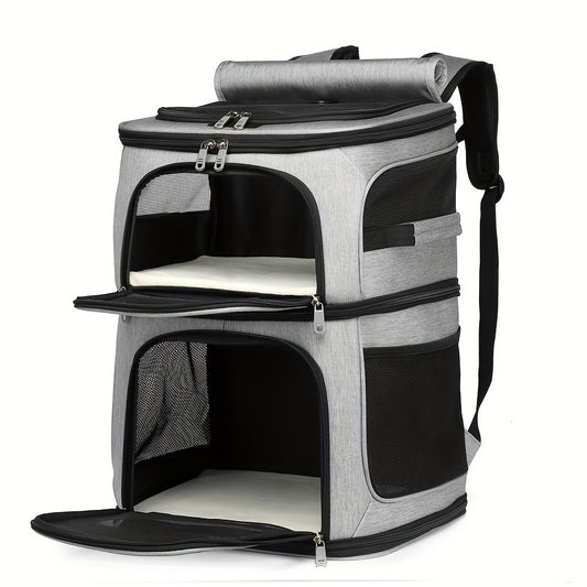Soft sided cat carrier large fits large to medium sized cats and small dogs, with secure zipper, airline approved large cat carrier