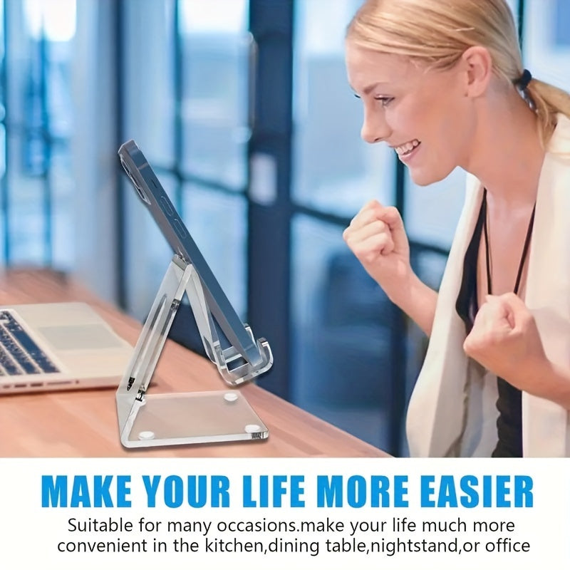 Sturdy Acrylic Smartphone Stand - Universally Fits 4-8 Devices - Perfect Desk Organizer for Office & Home Use