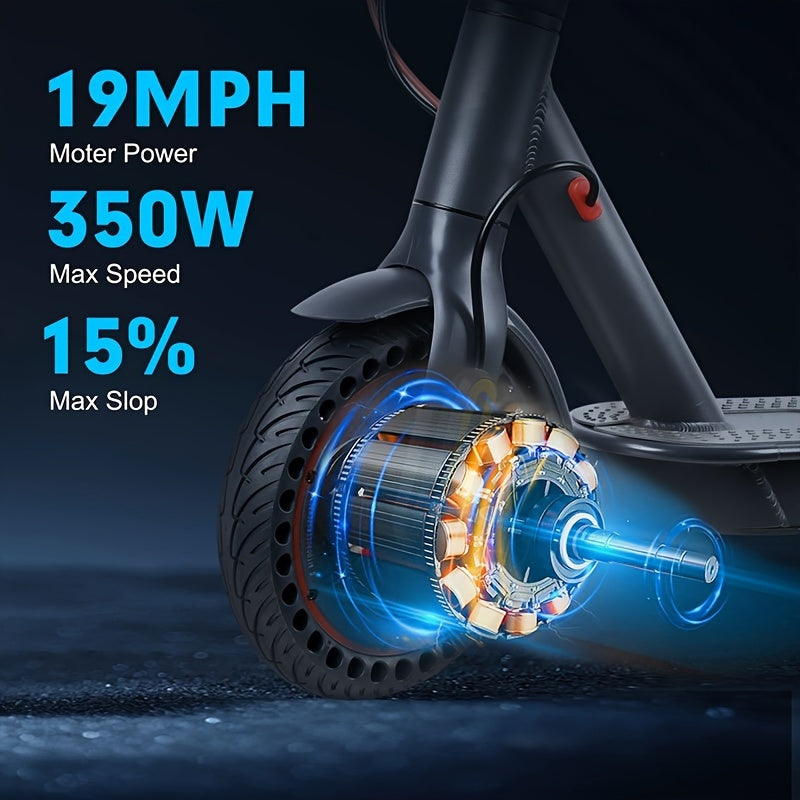 Portable Folding Commuting Electric Scooter for Adults, 8.5" Tires, 19Mph Top Speed, 350W Motor, Max 21 Miles Long Range, Folding E-Scooter with Dual Braking System, Scooter for Women, Fast Electric Scooter, Moped Scooter, Sc