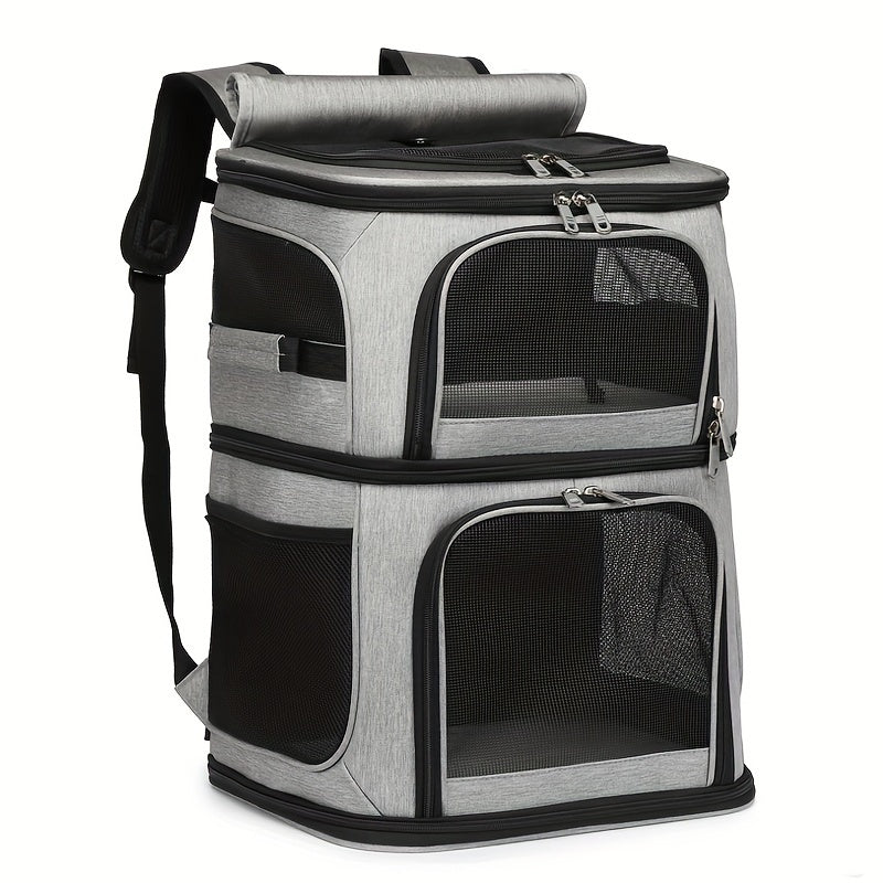 Soft sided cat carrier large fits large to medium sized cats and small dogs, with secure zipper, airline approved large cat carrier
