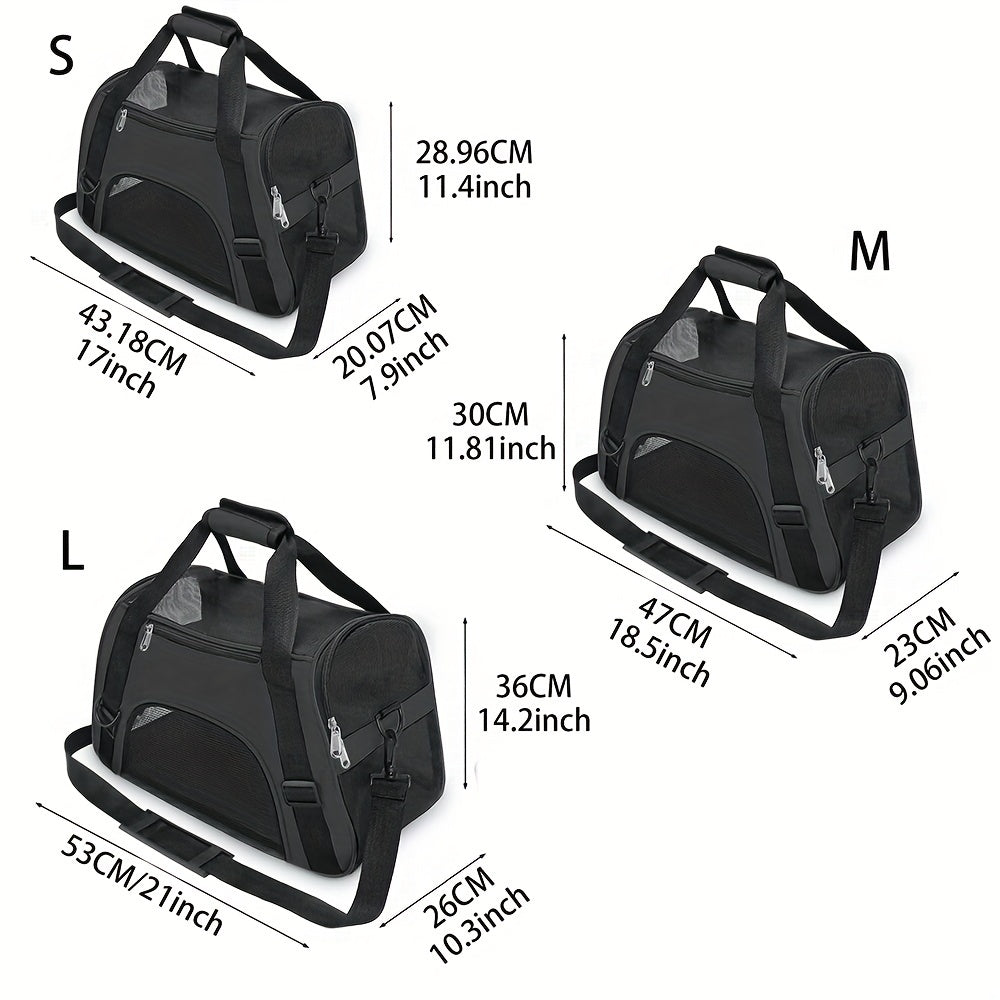 Airline Approved Cat Carrier Dog Carrier Pet Carrier - Soft-Sided Foldable Pet Bag With Breathable Mesh For Small Medium Cats Dogs Rabbit - For Pet Owners - Suitable for Travel & Vet Visits - Perfect Gift for Animal Lovers