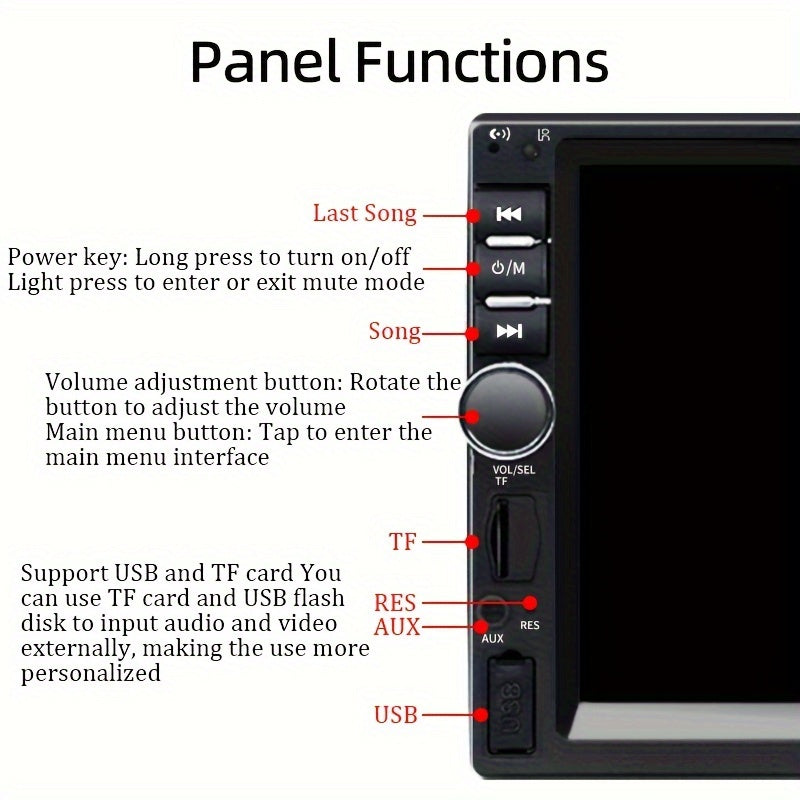 Car MP5 Dual Rod Radio, Portable 7-inch HD Touch Screen, Synchronous GPS Navigation Audio Car Radio Receiver, Wireless Wireless Multimedia Player, Compatible with Android/Apple Mobile Phone Systems, Optional Reverse Camera, S