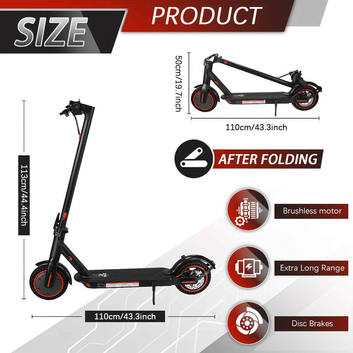 Foldable Electric Scooter for Adults, 8.5 Inch with LED Display, 350W Motor Power, Class A 7.8/10.4Ah Lithium Battery, 3 Speed Modes, 15 - 30 Mile Range, Maximum Load Capacity of 100 Kilograms