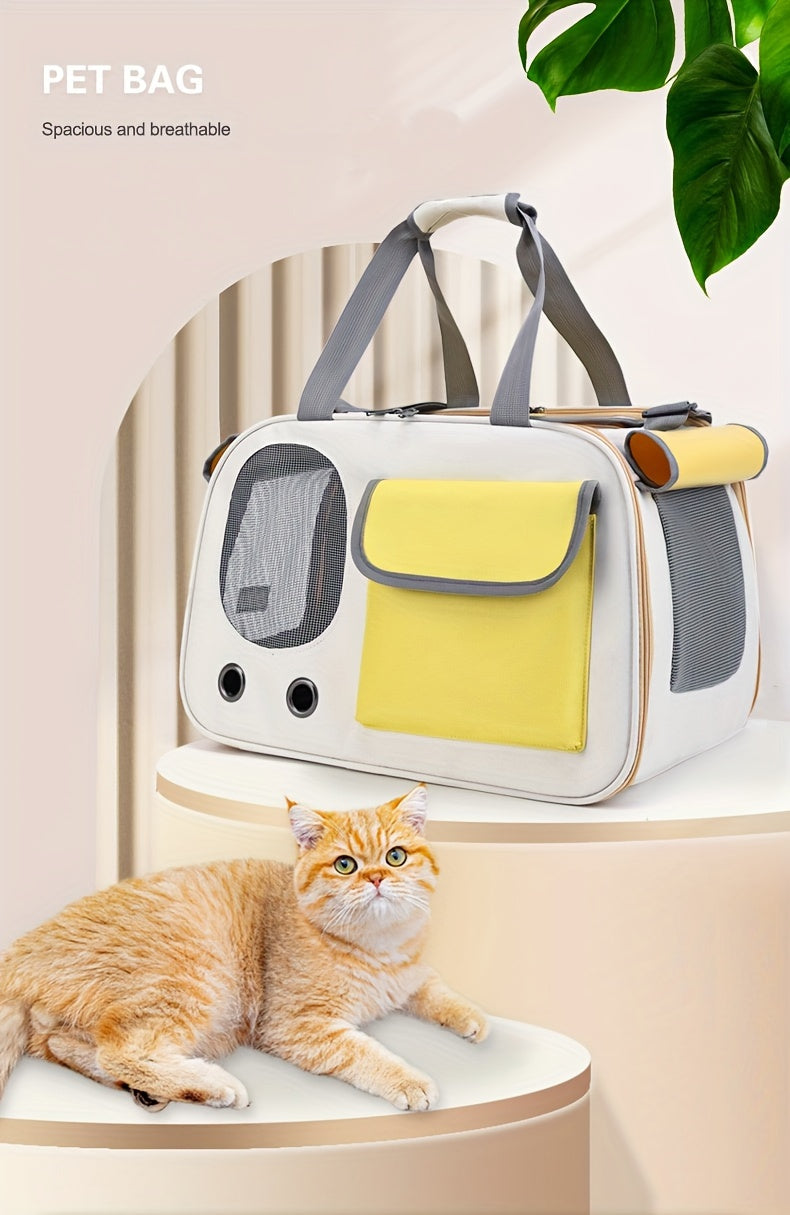 Lightweight Portable And Foldable Pet Cat Carrier, Breathable, And Durable