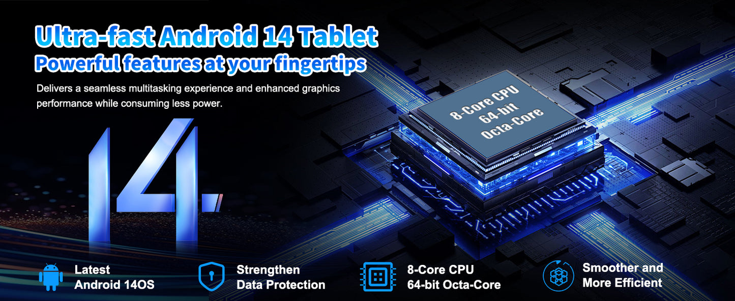 10 Inch Tablet Android 14 A523 Octa Core 12GB RAM 64GB ROM(TF 1TB) 5000mAh Face Unlocked Dual Carmera Keyboard Mouse Set PC Pad