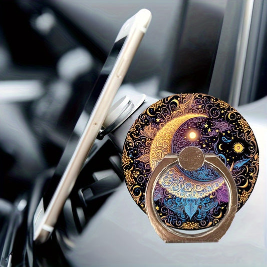1pc Star and Moon Cell Phone Ring Holder Stand, cool Design Lightweight And Convenient 360-Degree Rotation Universal Smartphone Round Ring Holder, Compatible With Smartphones And Tablets