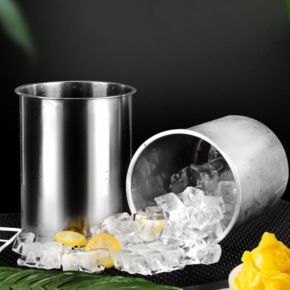 Portable Stainless Steel Ice Cube Bucket Durable Metal Cooler for Parties and Picnics Small Flower Water Holder