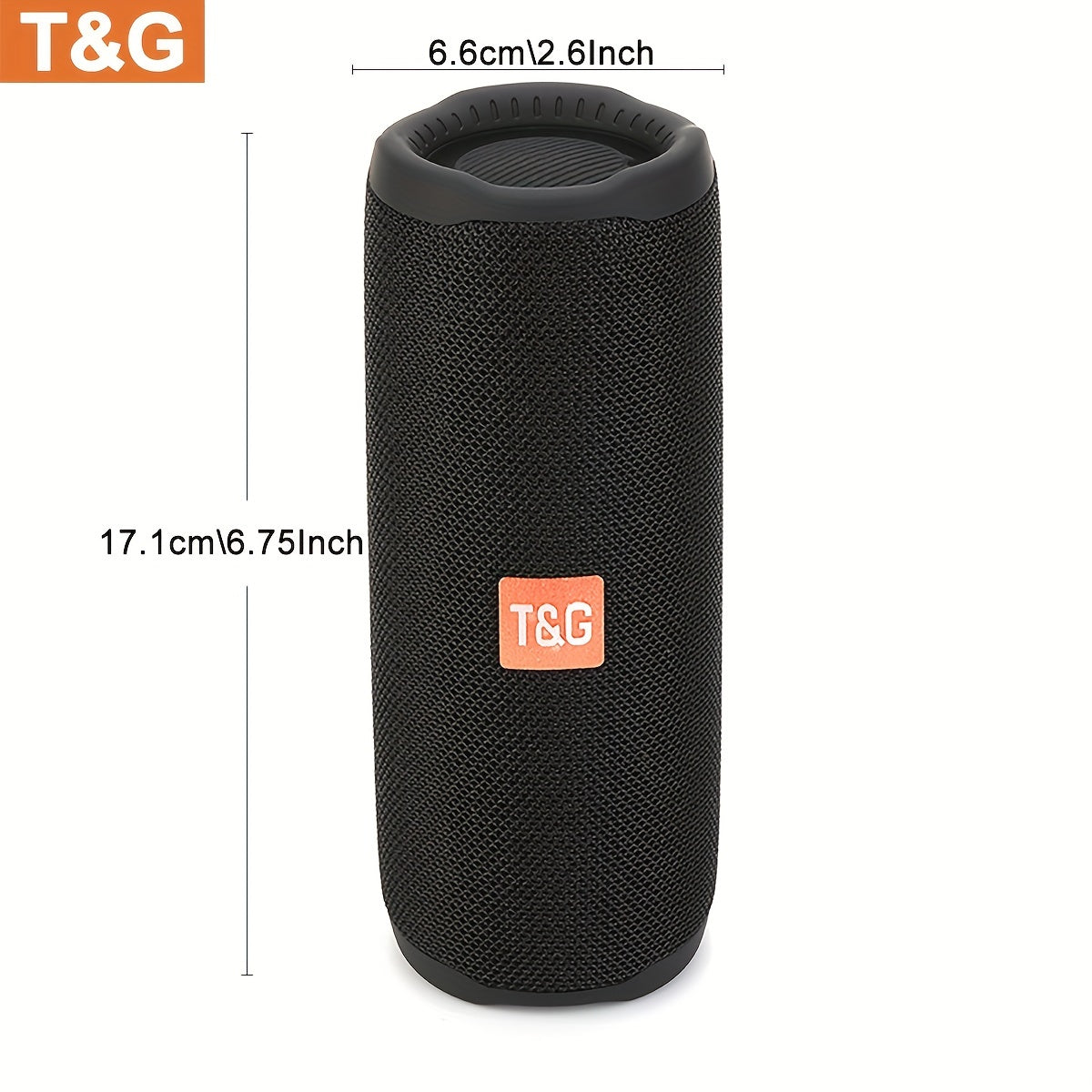 [Wireless Speaker] T&G 365 Wireless Speaker - Portable Wireless Speaker with LED Light, Built-in Microphone, Surround Sound - Supports Audio Cable, Micro SD/TF Card, PC, Smartphone or Tablet, USB Port, Tabletop Mounting, Butt