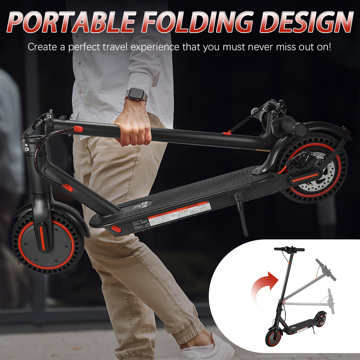 Foldable Electric Scooter for Adults, 8.5 Inch with LED Display, 350W Motor Power, Class A 7.8/10.4Ah Lithium Battery, 3 Speed Modes, 15 - 30 Mile Range, Maximum Load Capacity of 100 Kilograms