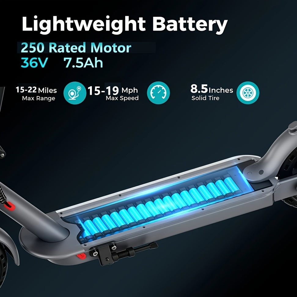 Yoloway YS1 Commuter Electric Scooter, 15MPH Max Speed, Front Suspension with 22KM Long-Range Battery 36V/7.5Ah, Lighting & Power Indicator Display, Foldable Mobility Scooter, Scooter For Men, Scooter With Seat, Scooter For W