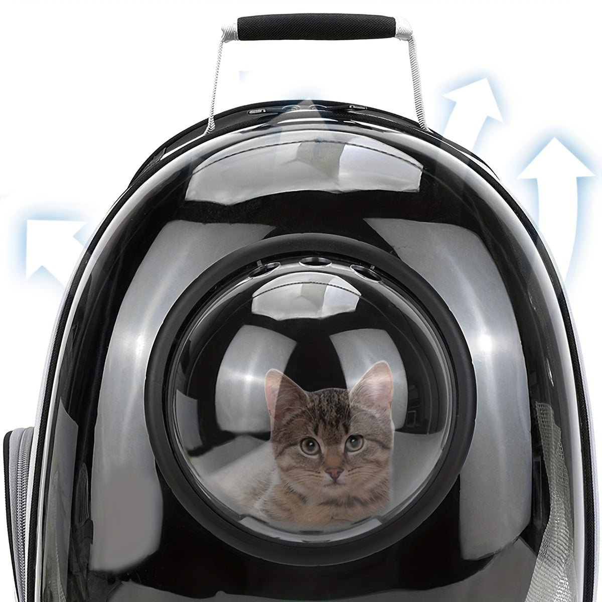 Adjustable Straps Backpack| Transparent Pet Backpack Carrier for Small Dogs & Cats - Durable PVC, Breathable Mesh Panel, Zip Closure, Comfortable Handle - Ideal for Outdoor Adventures, Portable Pet Bag|Bubble Backpack|Secure