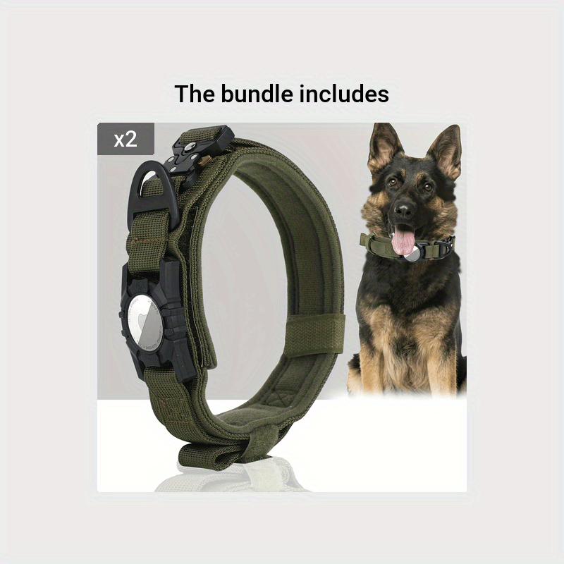 Tactical Nylon Dog Collar with GPS Holder, Adjustable Military-Style Collar for Dogs, Heavy-Duty Training Collar for All Breeds, Heavy Duty Collar | Secure Fit Collar | Adjustable Colla