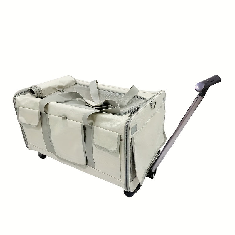 Large Extra Portable Detachable Dog Trolley Case - Foldable Pet Bag Cat Travel Carrier Bag