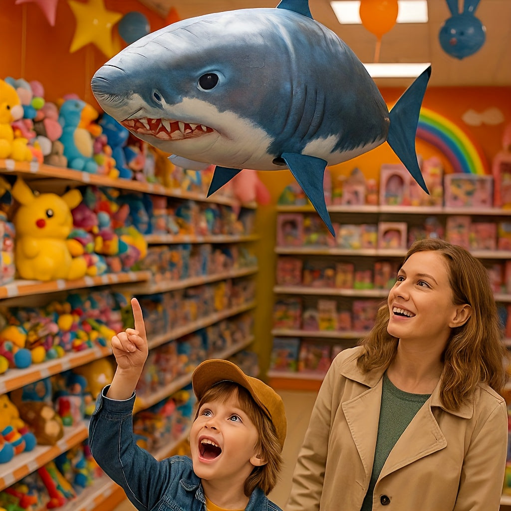 Remote Control Gliding Shark Inflatable, Realistic RC Flying Fish Balloon Toy For Kids & Teens, Hovers And Floats In Mid-Air, Amazing Black Friday Deals, Best Birthday, Christmas, Halloween Gift Idea, Soaring Adventure Indoor