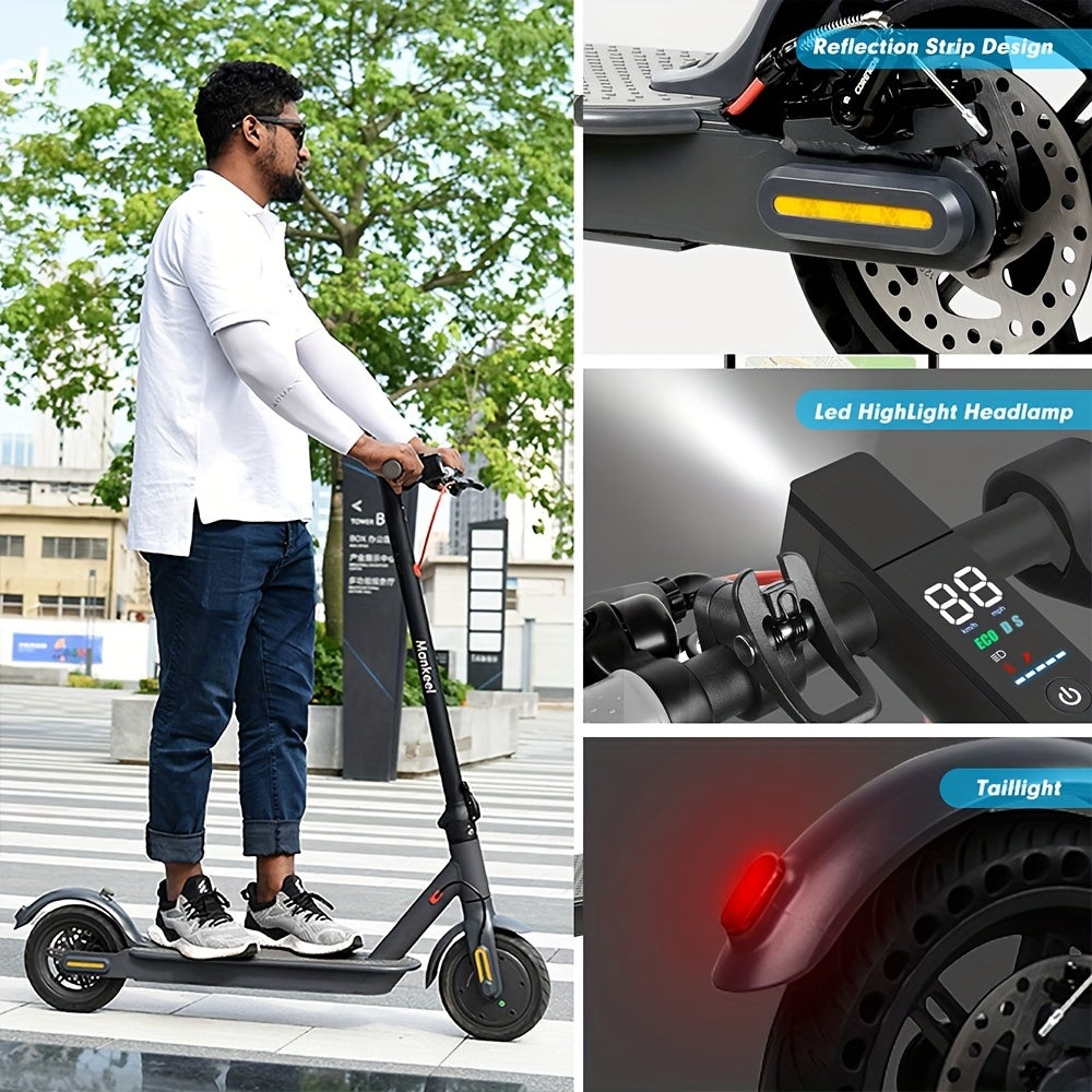 Portable Folding Commuting Electric Scooter for Adults, 8.5" Tires, 19Mph Top Speed, 350W Motor, Max 21 Miles Long Range, Folding E-Scooter with Dual Braking System, Scooter for Women, Fast Electric Scooter, Moped Scooter, Sc