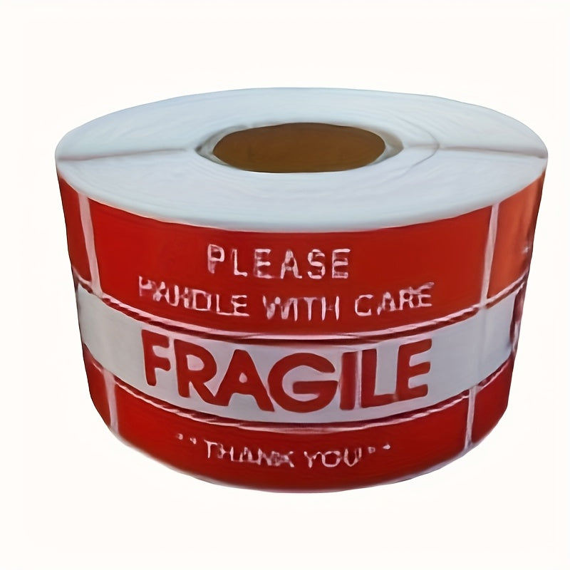 Two Packs Of 500 Sticker Rolls Per Roll - Handle With Care, Thank You For Your Packaging - Strong Adhesive Red Warning Labels Ensure Safe Transport And Movement Of Fragile Stickers For Transport