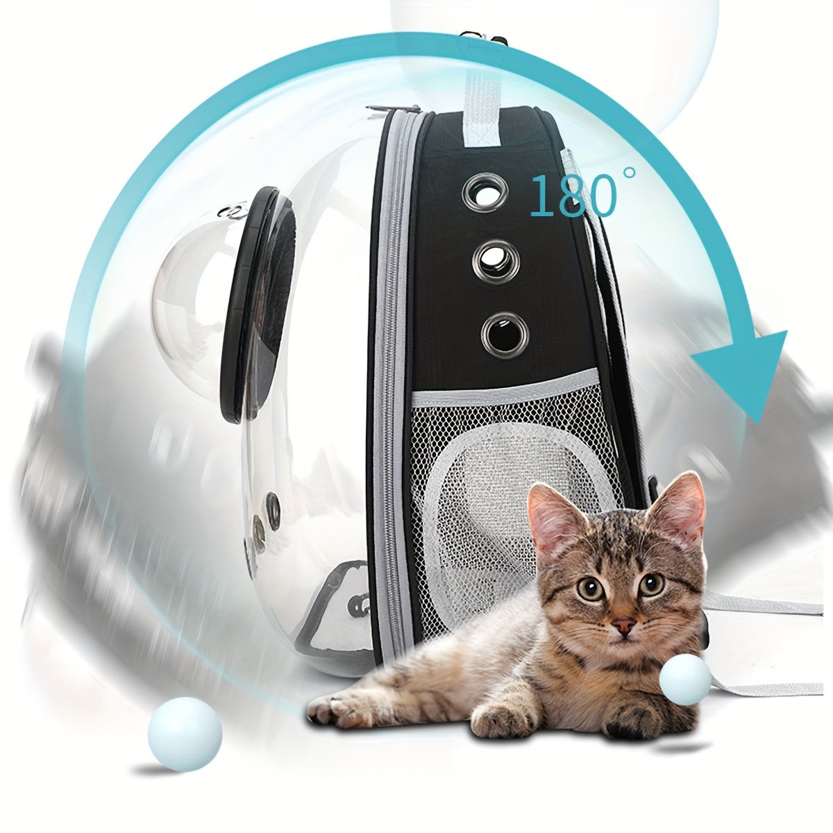 Adjustable Straps Backpack| Transparent Pet Backpack Carrier for Small Dogs & Cats - Durable PVC, Breathable Mesh Panel, Zip Closure, Comfortable Handle - Ideal for Outdoor Adventures, Portable Pet Bag|Bubble Backpack|Secure