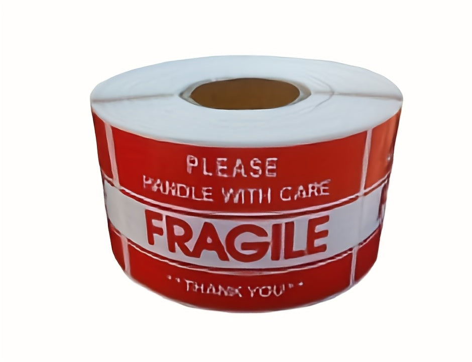 Two Packs Of 500 Sticker Rolls Per Roll - Handle With Care, Thank You For Your Packaging - Strong Adhesive Red Warning Labels Ensure Safe Transport And Movement Of Fragile Stickers For Transport