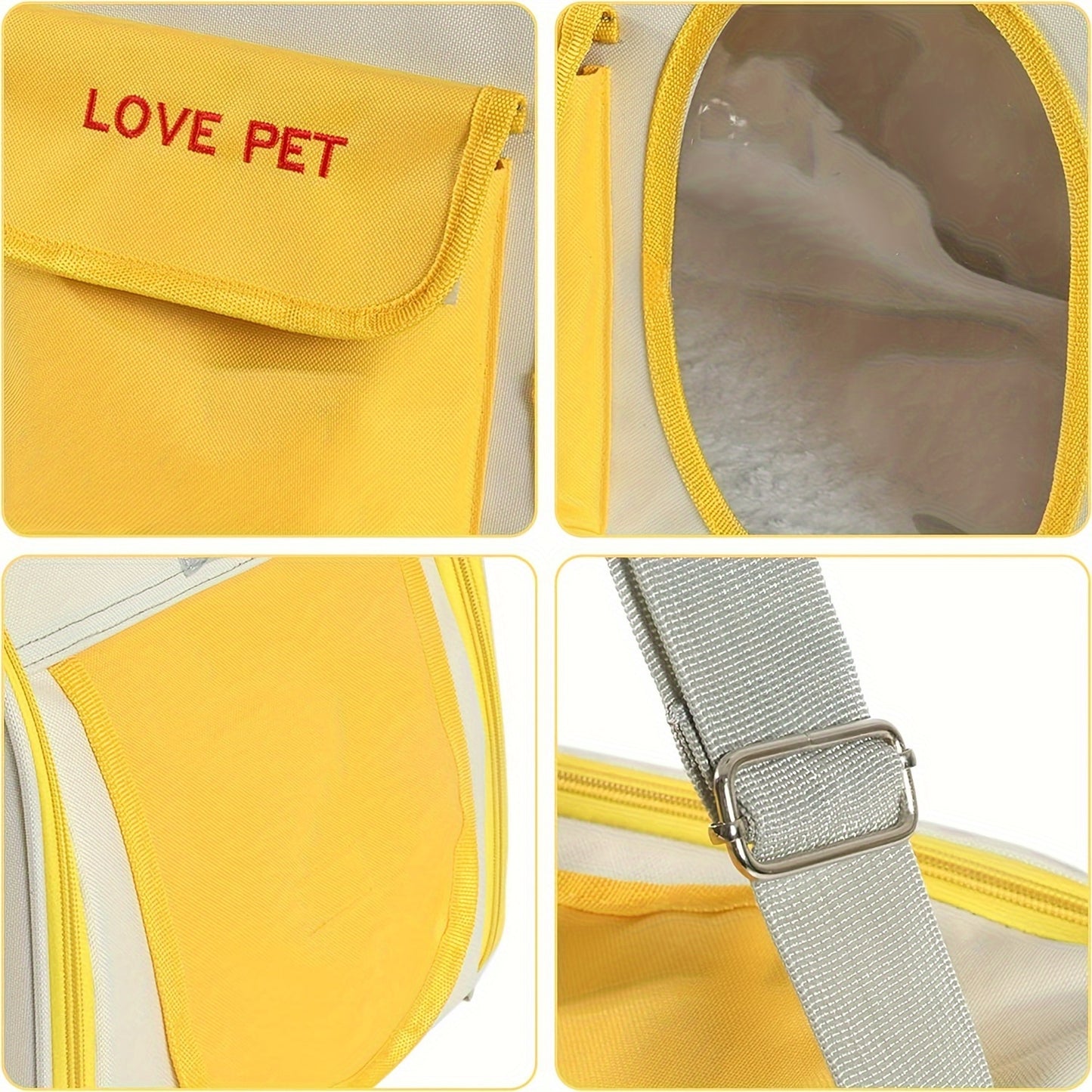 Foldable Portable Pet Backpack, Breathable Mesh Design, Fits Small To Large Cats & Small To Medium Dogs, Airline Approved, Multi-Functional Safety Leash, 18.1x11x12.2 Inches, Yellow