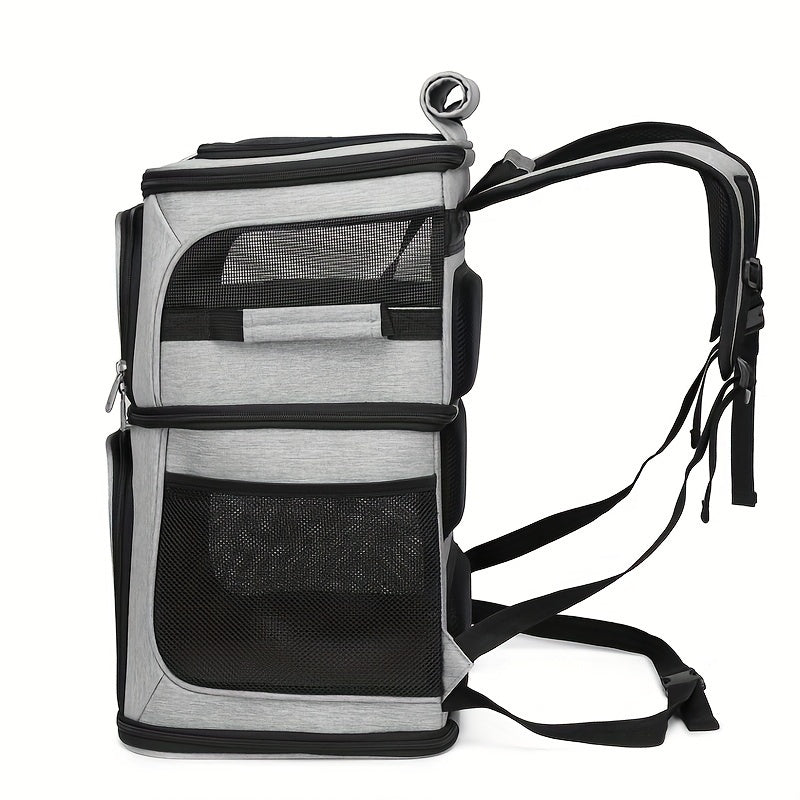 Soft sided cat carrier large fits large to medium sized cats and small dogs, with secure zipper, airline approved large cat carrier