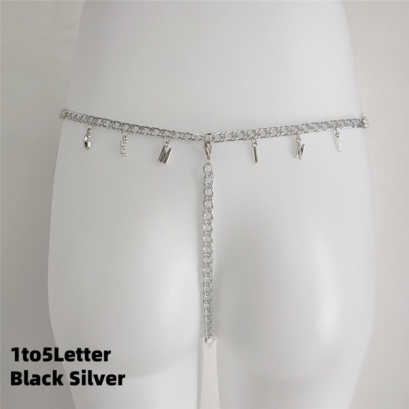 Exy Women Custom Thong With Letter Name Personality G-String Panties Underwear Waist Body Chain Lace Thongs Jewelry Gift