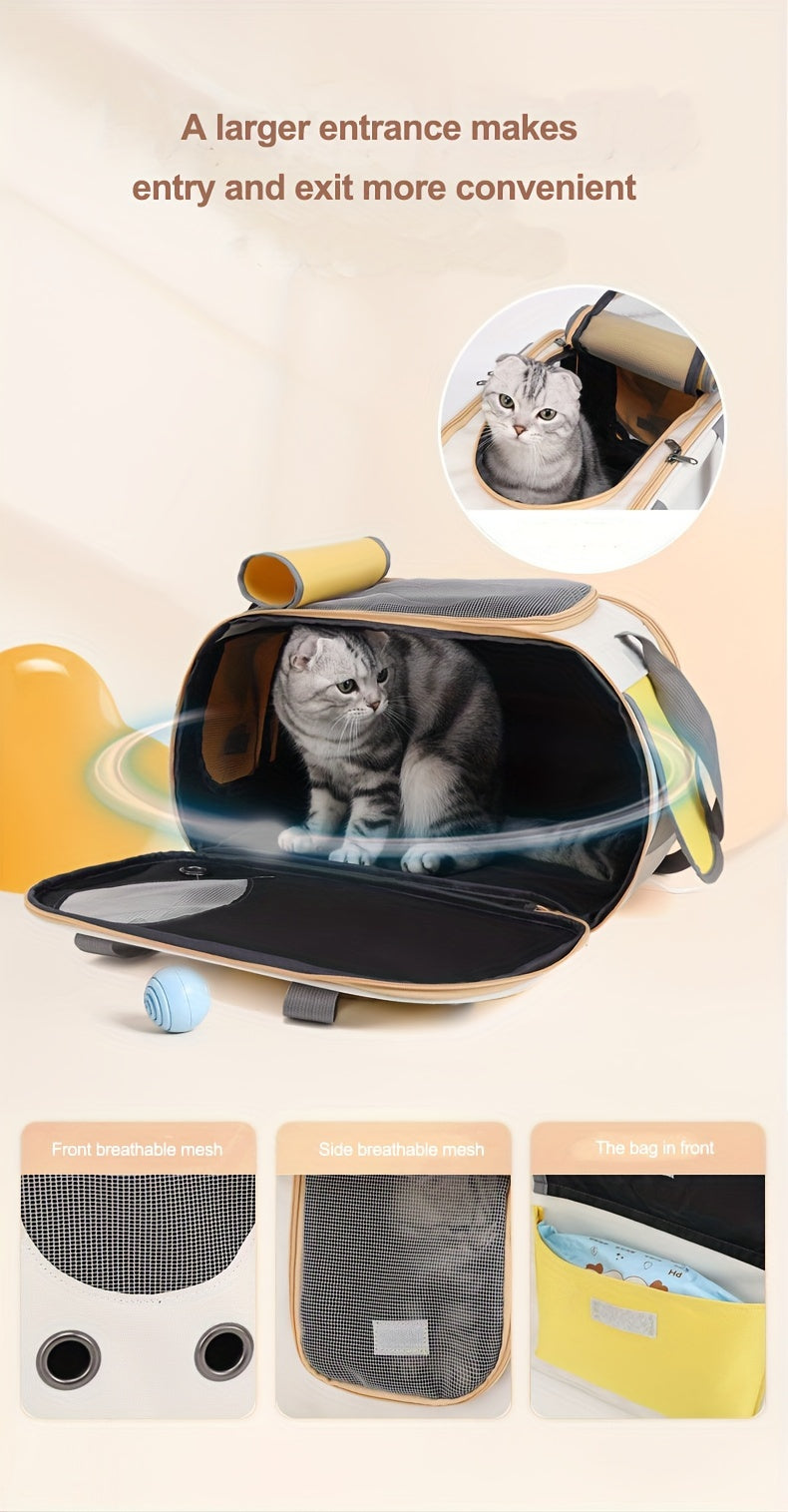 Lightweight Portable And Foldable Pet Cat Carrier, Breathable, And Durable