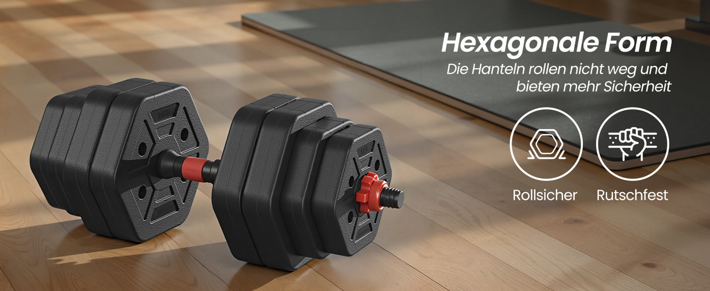 SONGMICS dumbbell set dumbbells Hexagon Short dumbbell set Workout Fitness Training Weightlifting