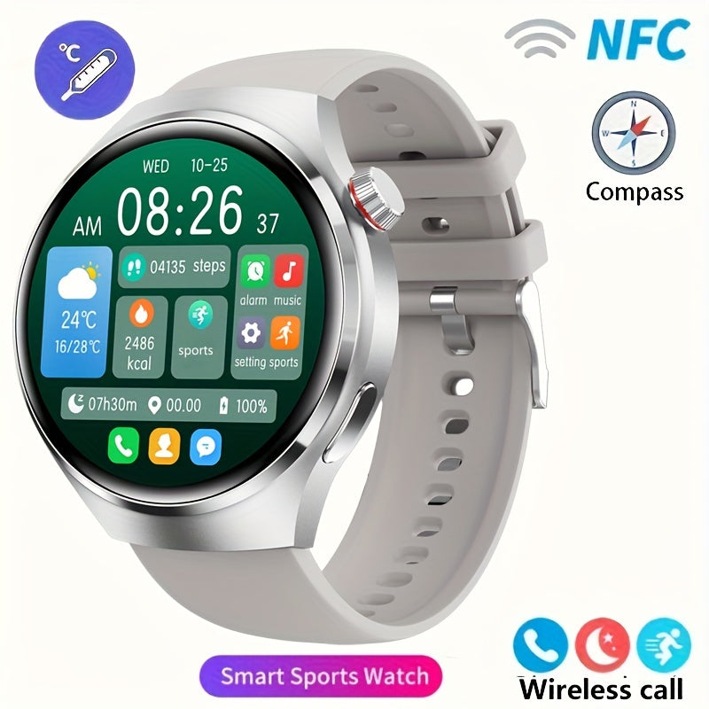 2024 New GPS Motion Trajectory Smart Watch Men NFC Wireless Call Men Watch 360*360 HD Screen Smartwatch Sports Fitness Tracker Outdoors Smart Watch For Men