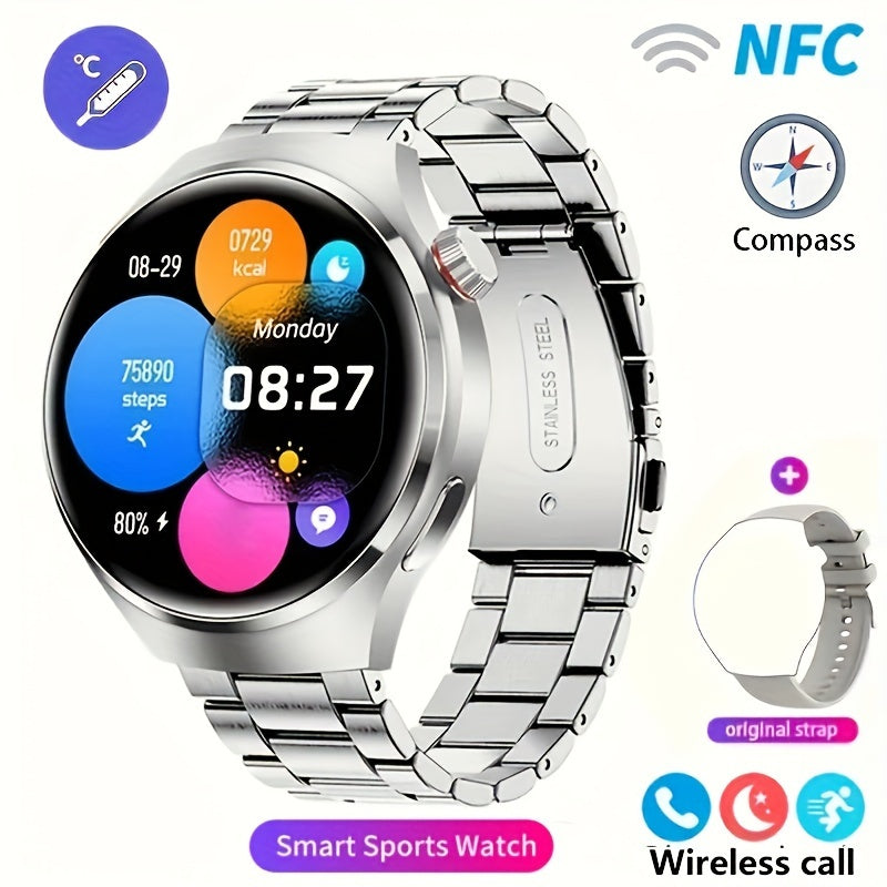 2024 New GPS Motion Trajectory Smart Watch Men NFC Wireless Call Men Watch 360*360 HD Screen Smartwatch Sports Fitness Tracker Outdoors Smart Watch For Men