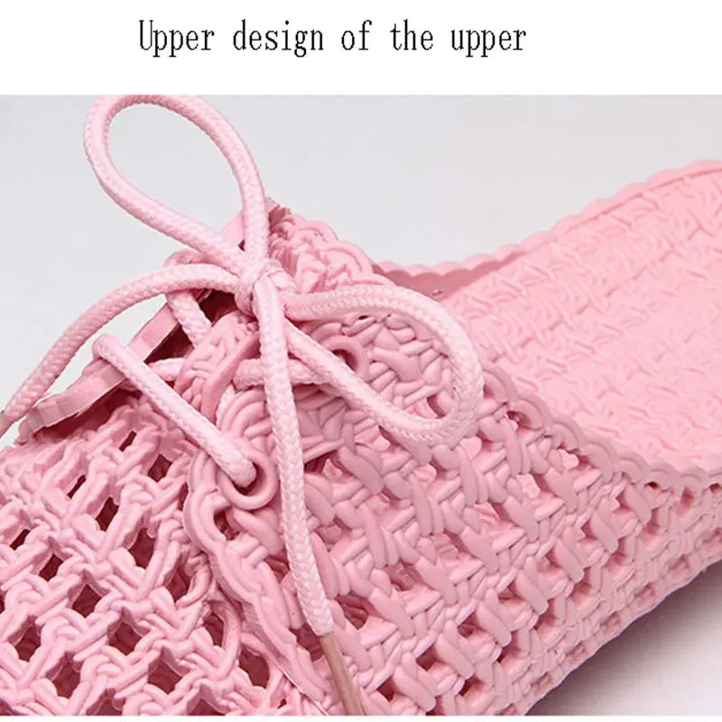 Summer Ladies Baotou Slippers with Hollow Fashion Soft Bottom Hole Shoes Women Wear Beach Sandals and Slippers image 2